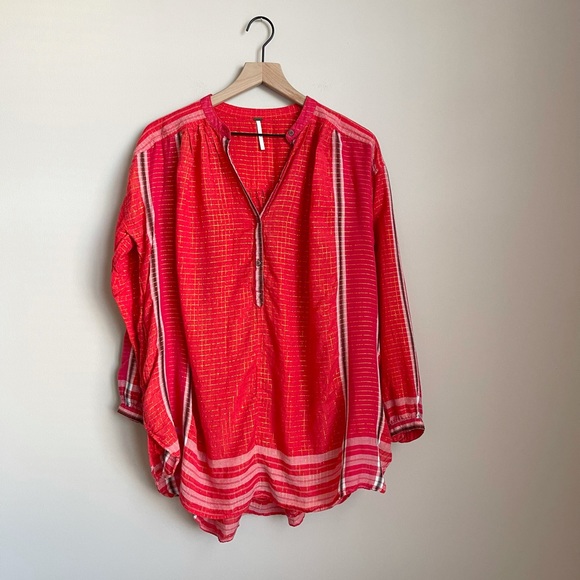 Free People Plaid Shimmer Tunic - pocketed - Picture 12 of 12